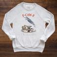 F-CAW-F Crow Book Lover Reader Gothic Humor Raglan Sleeve Sweatshirt Heather Mustard