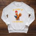 F-Caw-F Rooster Bird F-Caw-F I'm Reading Book Graphic Raglan Sleeve Sweatshirt Heather Mustard