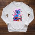 Fantasy Dragon Reading Books Bookworm Raglan Sleeve Sweatshirt Heather Mustard
