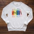 Floral Book Equality Human Rights Social Justice Peace Love Raglan Sleeve Sweatshirt Heather Mustard