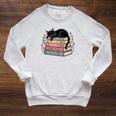 Floral Cat Sleeping On Books Raglan Sleeve Sweatshirt Heather Mustard Floral Cat Sleeping On Books Raglan Sleeve Sweatshirt Heather Mustard
