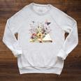 Flowers Gardening And Book Reading Lover Raglan Sleeve Sweatshirt Heather Mustard