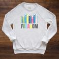 Freadom Books Reader Librarian Reading Raglan Sleeve Sweatshirt Heather Mustard
