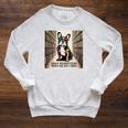 French Bulldog Dog Books Nerds Book Readers French Bulldog Raglan Sleeve Sweatshirt Heather Mustard
