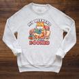 My Weekend Is Fully Booked Cute Cat Book Lover Dad Joke Raglan Sleeve Sweatshirt Heather Mustard