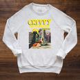 FUNNY Creepy Neighbor Comics Parody Horror Comic Book Raglan Sleeve Sweatshirt Heather Mustard