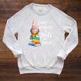 Garden Gnome Easily Distracted By Books Gnomes Raglan Sleeve Sweatshirt Heather Mustard