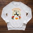 Ghost Book Reading Halloween Booooks Teacher Raglan Sleeve Sweatshirt Heather Mustard