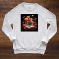 Goldfish Reading A Book Raglan Sleeve Sweatshirt Heather Mustard
