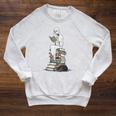 Gothic Librarian Halloween Books Tee For Teachers Raglan Sleeve Sweatshirt Heather Mustard