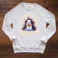 Groovy Read More Books Cute Ghost Teacher Halloween Raglan Sleeve Sweatshirt Heather Mustard