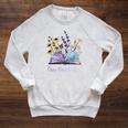 Grow Your Mind Wildflower Book Floral Motivation Raglan Sleeve Sweatshirt Heather Mustard