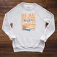 Ha Ha Made You Read Reading Quotes Bookish Book Lover Raglan Sleeve Sweatshirt Heather Mustard