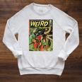 Halloween Horror Monster Vintage Comic Book Retro Raglan Sleeve Sweatshirt Heather Mustard