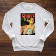 Halloween Horror Vintage Ghost Comic Book Retro Scary Raglan Sleeve Sweatshirt Heather Mustard