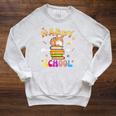 Happy Back To School Cat Books The Start Of The School Year Raglan Sleeve Sweatshirt Heather Mustard