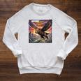 Hawk Bear Hybrid Comic Book Style Raglan Sleeve Sweatshirt Heather Mustard Hawk Bear Hybrid Comic Book Style Raglan Sleeve Sweatshirt Heather Mustard