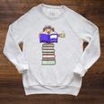 Hedgehog Reading Books And Drinking Tea Raglan Sleeve Sweatshirt Heather Mustard Hedgehog Reading Books And Drinking Tea Raglan Sleeve Sweatshirt Heather Mustard