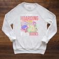 Hoarder Book Reading Lover Bookworm Librarian Hoarding Raglan Sleeve Sweatshirt Heather Mustard