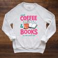 Iced Coffee & Books Reading Lover Trendy Summer Premium Tri-Blend Raglan Sleeve Sweatshirt Heather Mustard