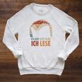 Ich HöR' Dich Nicht Ich Lese Reading Book Worm Raglan Sleeve Sweatshirt Heather Mustard