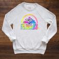 I'm With The Banned Books Retro Tie Dye Wildflowers Raglan Sleeve Sweatshirt Heather Mustard