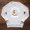 I'm Just Here For The Books Book Lovers Halloween Raglan Sleeve Sweatshirt Heather Mustard