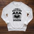 I'm Not a Bookworm I'm a Book Dragon Fantasy Readers Club Raglan Sleeve Sweatshirt Heather Mustard