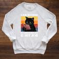 I'm Retired Reading Books Is My Job Cat Reader Raglan Sleeve Sweatshirt Heather Mustard