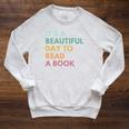 It's A Beautiful Day To Read A Book Raglan Sleeve Sweatshirt Heather Mustard
