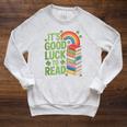 Its Good Luck To Read Rainbow Reading Books Raglan Sleeve Sweatshirt Heather Mustard Its Good Luck To Read Rainbow Reading Books Raglan Sleeve Sweatshirt Heather Mustard