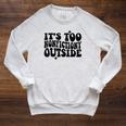Its Too Nonfiction Outside Book Lovers Reading Groovy Raglan Sleeve Sweatshirt Heather Mustard