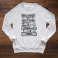 Jane Austen Pride And Prejudice & Mr Darcy Book Stack Fans Raglan Sleeve Sweatshirt Heather Mustard