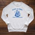 Just a Girl Who Loves Books Book Lover Bookish Raglan Sleeve Sweatshirt Heather Mustard