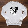 Just a Girl Who Loves Books Reading Silhouette Graphic Raglan Sleeve Sweatshirt Heather Mustard