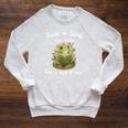 Just A Girl Who Loves Frogs And Books Cute Reading Raglan Sleeve Sweatshirt Heather Mustard