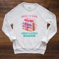 Just a Girl Who Loves Reading Women Book Lover Bookworm Raglan Sleeve Sweatshirt Heather Mustard