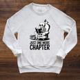 Just One More Chapter Book Skeleton Reading Books Raglan Sleeve Sweatshirt Heather Mustard