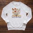Just One More Chapter Open Book Flowers Raglan Sleeve Sweatshirt Heather Mustard