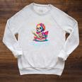 Just One More Chapter Skeleton Reading Book Nerd Quote Raglan Sleeve Sweatshirt Heather Mustard