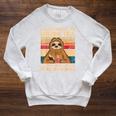 I Just Want To Drink Tea And Read My Books Sloth Raglan Sleeve Sweatshirt Heather Mustard
