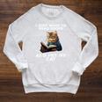 I Just Want To Read Books And Pet My Cat Raglan Sleeve Sweatshirt Heather Mustard