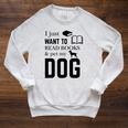 I Just Want To Read Books And Pet My Dog Reading Raglan Sleeve Sweatshirt Heather Mustard