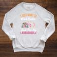I Just Want To Read Books And Pet My Labradoodle Raglan Sleeve Sweatshirt Heather Mustard