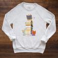 Kawaii Cats Books Coffee Raglan Sleeve Sweatshirt Heather Mustard