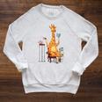 Kawaii Cute Giraffes Books And Tea Women's Raglan Sleeve Sweatshirt Heather Mustard