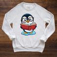 Kawaii Penguin In Cartoon Style With Book And Glasses Raglan Sleeve Sweatshirt Heather Mustard Kawaii Penguin In Cartoon Style With Book And Glasses Raglan Sleeve Sweatshirt Heather Mustard