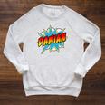 Kids Boys Damian Name Comic Book Superhero Raglan Sleeve Sweatshirt Heather Mustard