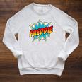 Kids Boys Freddie Name Comic Book Superhero Raglan Sleeve Sweatshirt Heather Mustard