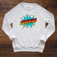 Kids Boys Jeremiah Comic Book Superhero Name Raglan Sleeve Sweatshirt Heather Mustard Kids Boys Jeremiah Comic Book Superhero Name Raglan Sleeve Sweatshirt Heather Mustard